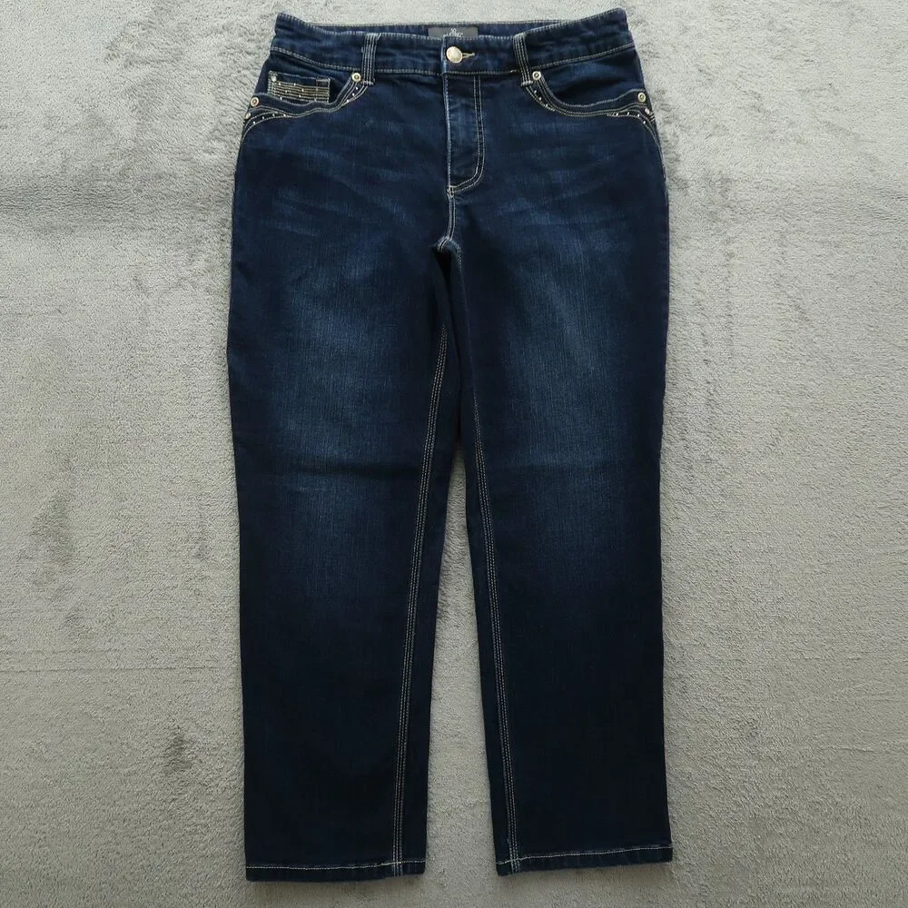 Chico's Jeans Women's Size 0.5 US-6 Blue Mid-Rise Cropped Denim 25.5